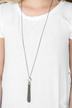 Load image into Gallery viewer, Paparazzi Five-Alarm FIREWORK - Black Gunmetal - White Gem - Necklace &amp; Earrings - $5 Jewelry with Ashley Swint