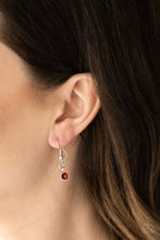 Load image into Gallery viewer, Paparazzi Gather Around Gorgeous - Red Rhinestones - Silver Hoop Necklace and matching Earrings - $5 Jewelry With Ashley Swint