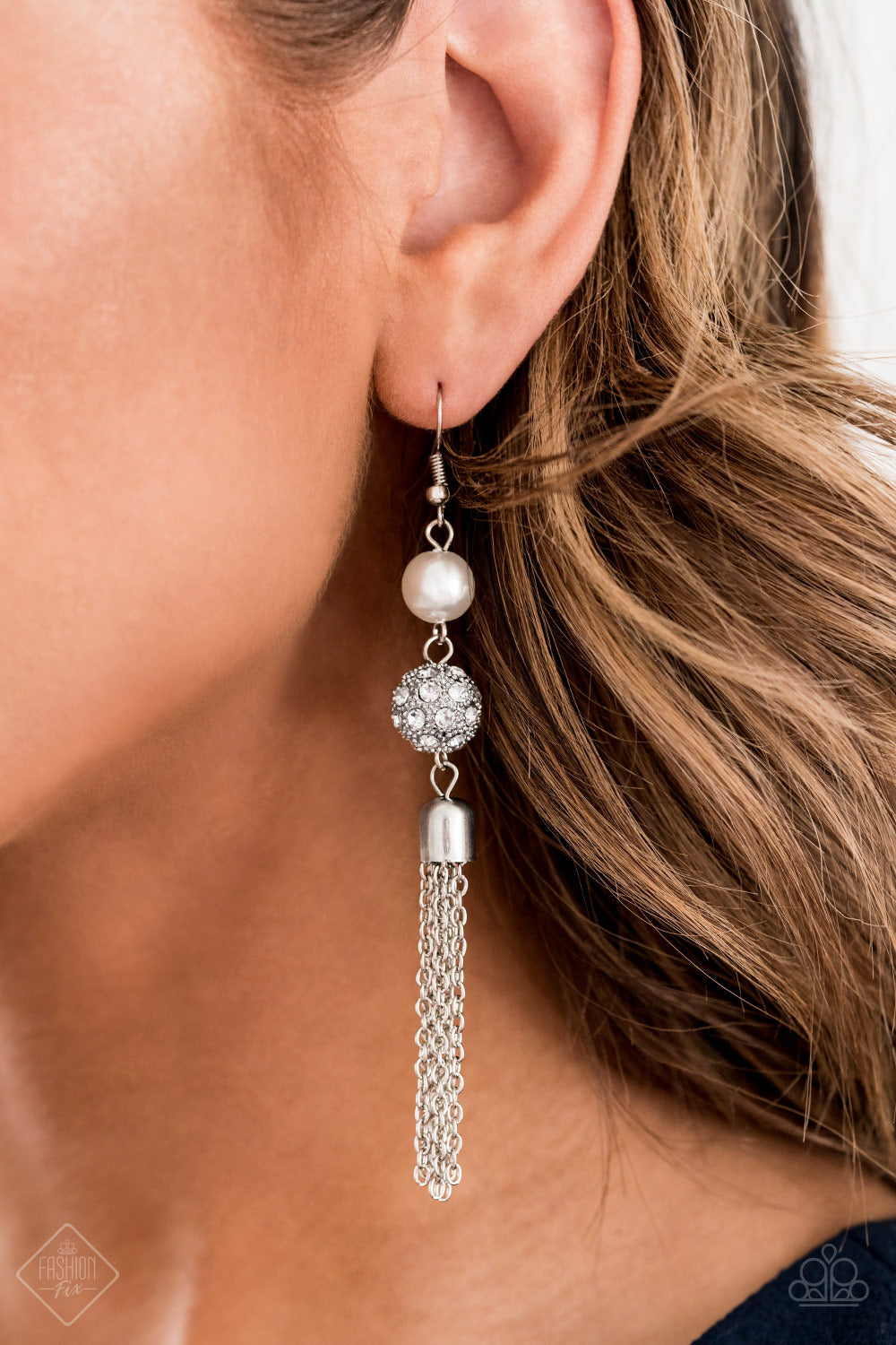 Paparazzi Going DIOR to DIOR - White - Earrings - Trend Blend / Fashion Fix Exclusive June 2020 - $5 Jewelry with Ashley Swint