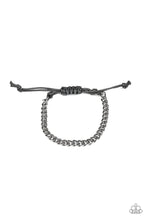 Load image into Gallery viewer, Paparazzi Hurrah - Black - Gunmetal Beveled Curb Chain - Men&#39;s Bracelet - $5 Jewelry with Ashley Swint
