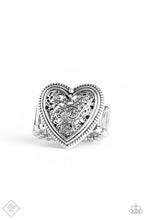Load image into Gallery viewer, Paparazzi I Adore You - Silver - Filigree Heart Ring - Fashion Fix / Trend Blend Exclusive August 2019 - $5 Jewelry With Ashley Swint