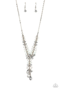 Paparazzi Iridescent Illumination - Silver - Opaque Crystal Fringe - Silver Necklace & Earrings - $5 Jewelry with Ashley Swint