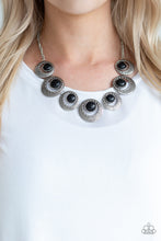Load image into Gallery viewer, Paparazzi Lions, Tigers, and Bears - Black Stones - Silver Necklace and matching Earrings - $5 Jewelry With Ashley Swint