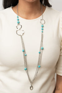 PRE-ORDER - Paparazzi Local Charm - Blue - Lanyard Necklace & Earrings - $5 Jewelry with Ashley Swint