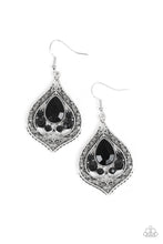 Load image into Gallery viewer, Paparazzi Malibu Mama - Black Beads - Silver Ornate - Teardrop Earrings - $5 Jewelry With Ashley Swint