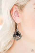 Load image into Gallery viewer, Paparazzi Malibu Mama - Black Beads - Silver Ornate - Teardrop Earrings - $5 Jewelry With Ashley Swint