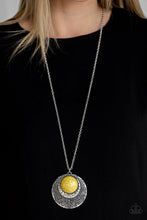 Load image into Gallery viewer, Paparazzi Medallion Meadow - Yellow Stone - Necklace and matching Earrings - $5 Jewelry With Ashley Swint