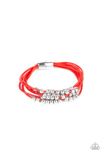 Load image into Gallery viewer, Paparazzi Mega Magnetic - Red Cords - Silver Beads - Magnetic Closure - Bracelet - $5 Jewelry With Ashley Swint