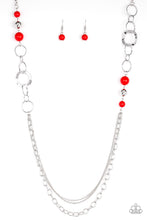 Load image into Gallery viewer, Paparazzi Modern Motley - Red Beads - Silver Necklace &amp; Earrings - $5 Jewelry With Ashley Swint