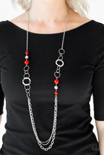 Load image into Gallery viewer, Paparazzi Modern Motley - Red Beads - Silver Necklace &amp; Earrings - $5 Jewelry With Ashley Swint