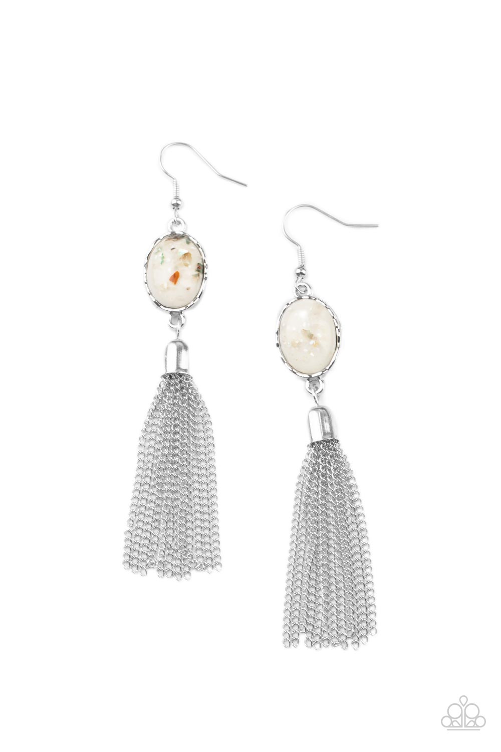 PRE-ORDER - Paparazzi Oceanic Opalescence - White - Earrings - $5 Jewelry with Ashley Swint