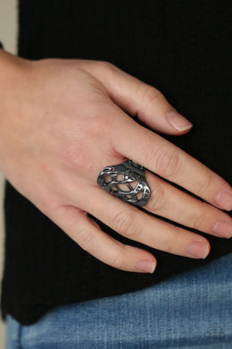 PRE-ORDER - Paparazzi Open Fire - Black - Ring - $5 Jewelry with Ashley Swint