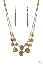 Load image into Gallery viewer, PRE-ORDER - Paparazzi Pebble Me Pretty - Brass - Necklace &amp; Earrings - $5 Jewelry with Ashley Swint