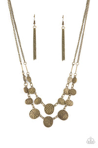 PRE-ORDER - Paparazzi Pebble Me Pretty - Brass - Necklace & Earrings - $5 Jewelry with Ashley Swint
