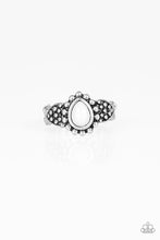 Load image into Gallery viewer, Paparazzi Pep Talk - Silver - Gray Teardrop Bead - Dainty Band Ring - $5 Jewelry with Ashley Swint