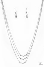 Load image into Gallery viewer, Paparazzi Pretty Petite - White Rhinestones - 3 Layer Necklace &amp; Earrings - $5 Jewelry with Ashley Swint