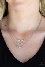 Load image into Gallery viewer, Paparazzi Pretty Petite - White Rhinestones - 3 Layer Necklace &amp; Earrings - $5 Jewelry with Ashley Swint