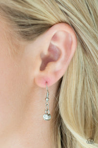 Paparazzi Pretty Petite - White Rhinestones - 3 Layer Necklace & Earrings - $5 Jewelry with Ashley Swint