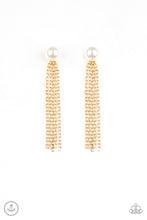 Load image into Gallery viewer, Paparazzi Rebel Refinement - Gold - White Pearl - Double Sided Tasseled Earrings - $5 Jewelry With Ashley Swint