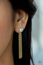 Load image into Gallery viewer, Paparazzi Rebel Refinement - Gold - White Pearl - Double Sided Tasseled Earrings - $5 Jewelry With Ashley Swint