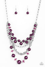 Load image into Gallery viewer, Paparazzi Rockin Rockette - Purple Pearls - Silver Chains - Necklace and matching Earrings - $5 Jewelry With Ashley Swint