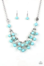 Load image into Gallery viewer, Paparazzi Seaside Soiree - Blue - Silver Chain Necklace and matching Earrings - $5 Jewelry With Ashley Swint