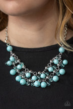Load image into Gallery viewer, Paparazzi Seaside Soiree - Blue - Silver Chain Necklace and matching Earrings - $5 Jewelry With Ashley Swint