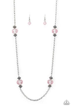 Load image into Gallery viewer, Paparazzi Season of Sparkle - Pink Gems - Silver Chain Necklace &amp; Earrings - $5 Jewelry With Ashley Swint
