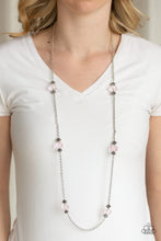 Load image into Gallery viewer, Paparazzi Season of Sparkle - Pink Gems - Silver Chain Necklace &amp; Earrings - $5 Jewelry With Ashley Swint