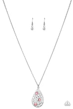 Load image into Gallery viewer, Paparazzi Sparkle All The Way - Pink Rhinestones - Silver Teardrop Necklace &amp; Earrings - $5 Jewelry With Ashley Swint