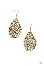 Load image into Gallery viewer, Paparazzi Start With A Bang - Brass - Rhinestones - Teardrop Earrings - $5 Jewelry With Ashley Swint