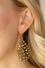 Load image into Gallery viewer, Paparazzi Start With A Bang - Brass - Rhinestones - Teardrop Earrings - $5 Jewelry With Ashley Swint