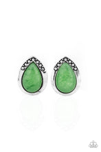 Load image into Gallery viewer, Paparazzi Stone Spectacular - Green Stone - Teardrop Post Earrings - $5 Jewelry with Ashley Swint