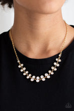 Load image into Gallery viewer, Paparazzi Super Starstruck - Gold - White Rhinestones - Necklace &amp; Earrings - $5 Jewelry with Ashley Swint