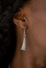 Load image into Gallery viewer, Paparazzi Take All You Can GATHERER - Silver - Half-Moon Plates - Necklace and matching Earrings - $5 Jewelry with Ashley Swint