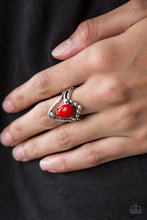 Load image into Gallery viewer, Paparazzi The Bold and The BEAD-iful - Red Bead - Silver Ring - $5 Jewelry With Ashley Swint