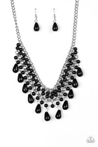 Paparazzi The Guest List - Black Beads - Necklace and matching Earrings - $5 Jewelry With Ashley Swint