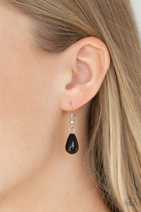 Paparazzi The Guest List - Black Beads - Necklace and matching Earrings - $5 Jewelry With Ashley Swint