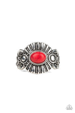 Load image into Gallery viewer, Paparazzi Thirst Quencher - Red Stone - Silver - Dainty Band Ring - $5 Jewelry With Ashley Swint