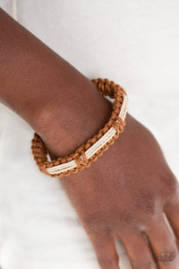 Paparazzi Urban Outing - Brown - Braided Cording - Sliding Knot - Bracelet - $5 Jewelry with Ashley Swint