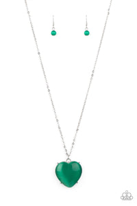 PRE-ORDER - Paparazzi Warmhearted Glow - Green Cat's Eye Stone - Necklace & Earrings - $5 Jewelry with Ashley Swint