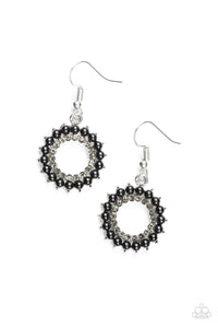 Paparazzi A Proper Lady - Black Beads - Silver Earrings - $5 Jewelry With Ashley Swint