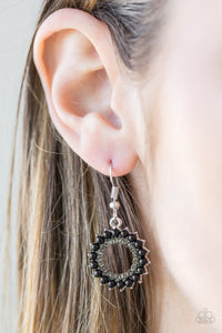 Paparazzi A Proper Lady - Black Beads - Silver Earrings - $5 Jewelry With Ashley Swint