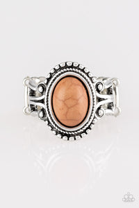 Paparazzi All The Worlds A STAGECOACH - Brown - Ring - $5 Jewelry With Ashley Swint