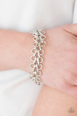 Paparazzi Atlanta Attitude - Silver - Bold Frames Link - Bracelet - $5 Jewelry With Ashley Swint