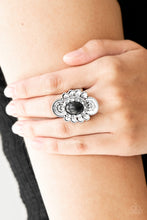 Load image into Gallery viewer, Paparazzi Basic Element - Black Stone - Silver Ring - $5 Jewelry With Ashley Swint