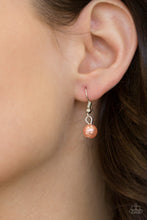 Load image into Gallery viewer, Paparazzi Chicly Classic - Orange Pearls - Silver Earrings &amp; Earrings - $5 Jewelry With Ashley Swint