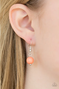 Paparazzi Coral Reefs - Orange / Coral - Silver Necklace and matching Earrings - $5 Jewelry With Ashley Swint