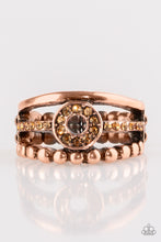Load image into Gallery viewer, Paparazzi Cost of Living - Copper - Topaz Rhinestones Ring - $5 Jewelry With Ashley Swint