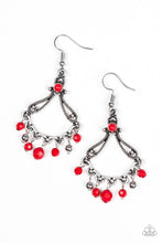Load image into Gallery viewer, Paparazzi Dazzling Date Night - Red Beads - Silver Earrings - $5 Jewelry With Ashley Swint